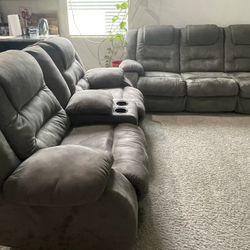 Sofa+LoveSeat Manual Recliner 