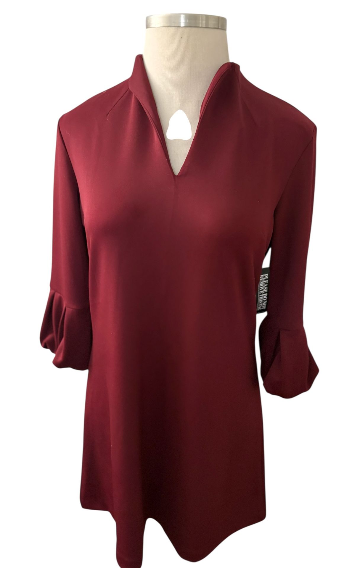 NEW YORK & COMPANYBurgundy Bell Sleeve A-Line Dress Women’s Petite XL  NWT