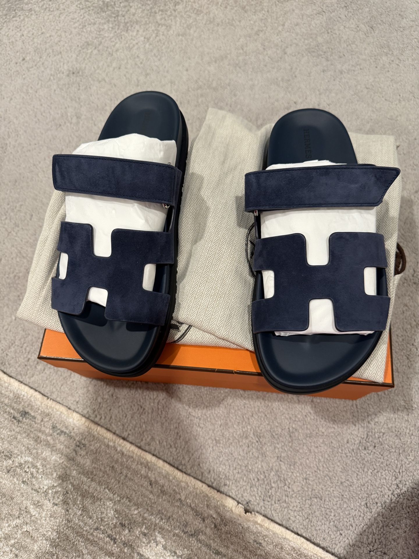 Hermes Navy Suede Chypre (women’s)