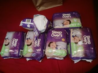 5 unopened sm/med sleep overs pull ups 1 opened (none taken out)