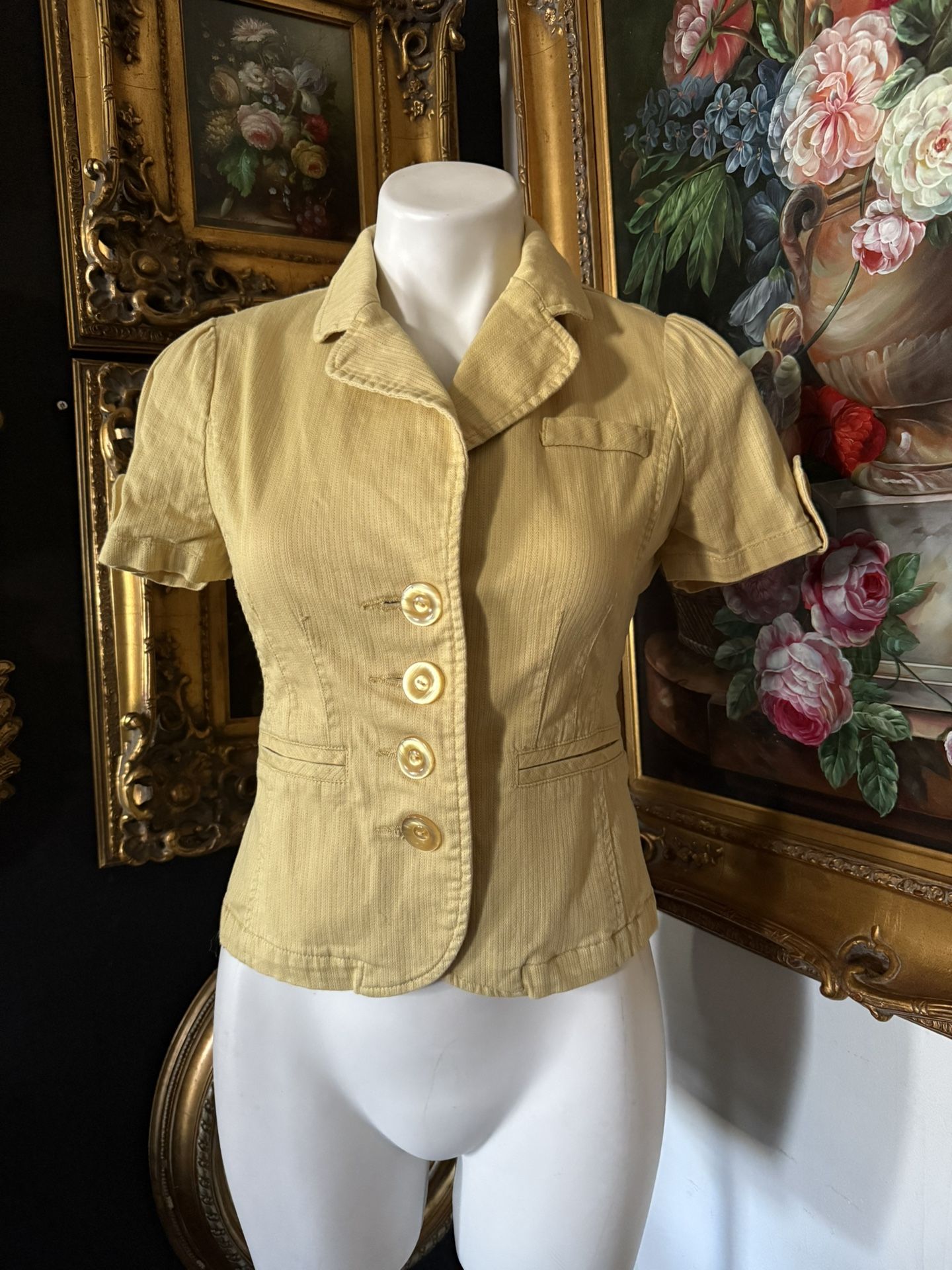 Yellow Blazer Top