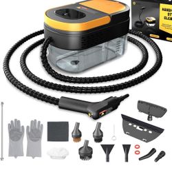 Open Box Steam Cleaner, 3-Level Adjustable Handle, 15s Heat-Up, 1.69 Quarts Tank, Portable Steamer for Cleaning with 15 pcs Accessories, Steam Cleaner