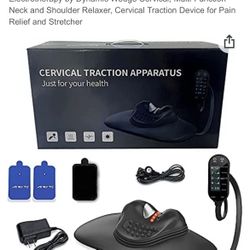 Bestqool Neck Traction with NIR Heat Therapy and Electrotherapy by Dynamic Wedge Cervical, Multi-Function Neck and Shoulder Relaxer, Cervical Traction