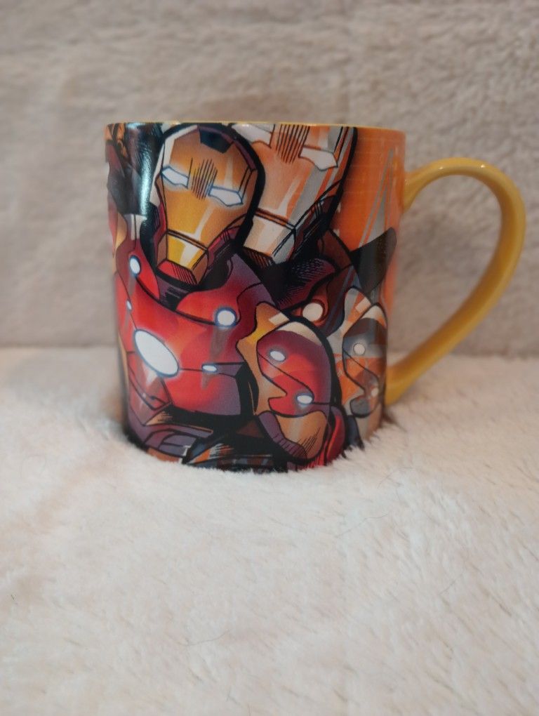 Marvel Iron Man Coffee Mug Cup Large 16 oz. Yellow Comic Book Super Hero