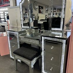Crystal Glass Vanity Set