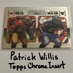 Patrick Willis San Francisco 49ers Hall of Fame LB Topps Short Print Insert Card. 