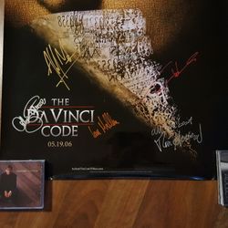 Tom Hanks and cast Signed Autographed Da Vinci Code Photo Movie Poster two-sided poster one side signed with COA
SIGNED MOVIE POSTER-The Da Vinci Code