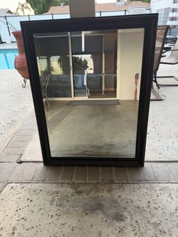 Large Wall Mirror with Black Frame