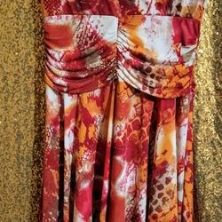 Sangria Orange Red Multicolored Sheath Dress 