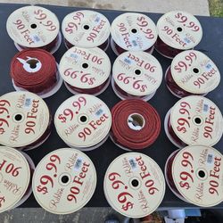 16 Piece Red Ribbons with Wire 