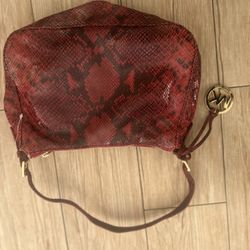 NWOT Michael Kors Red Snake print Bag