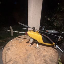 RC Helicopter 53” Complete Mechanics Project No Engine Parts/Repair As Is