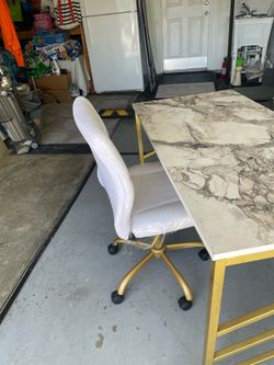 Desk and  rolling chair