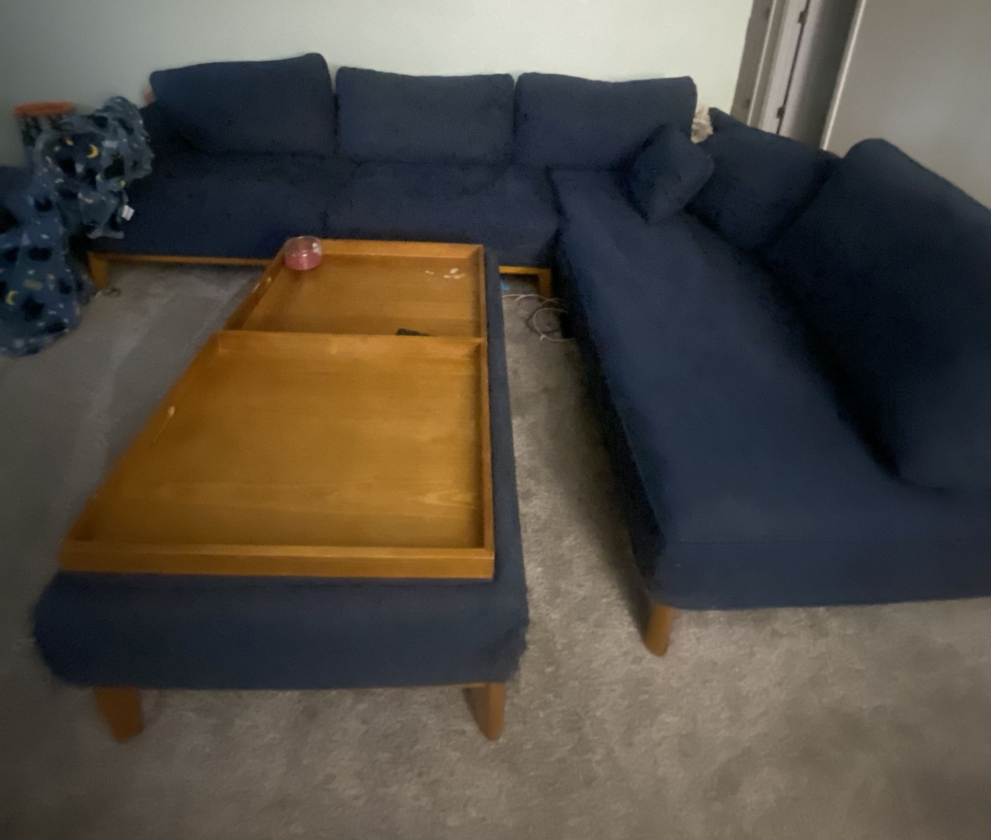 Couch And Storage Ottoman 