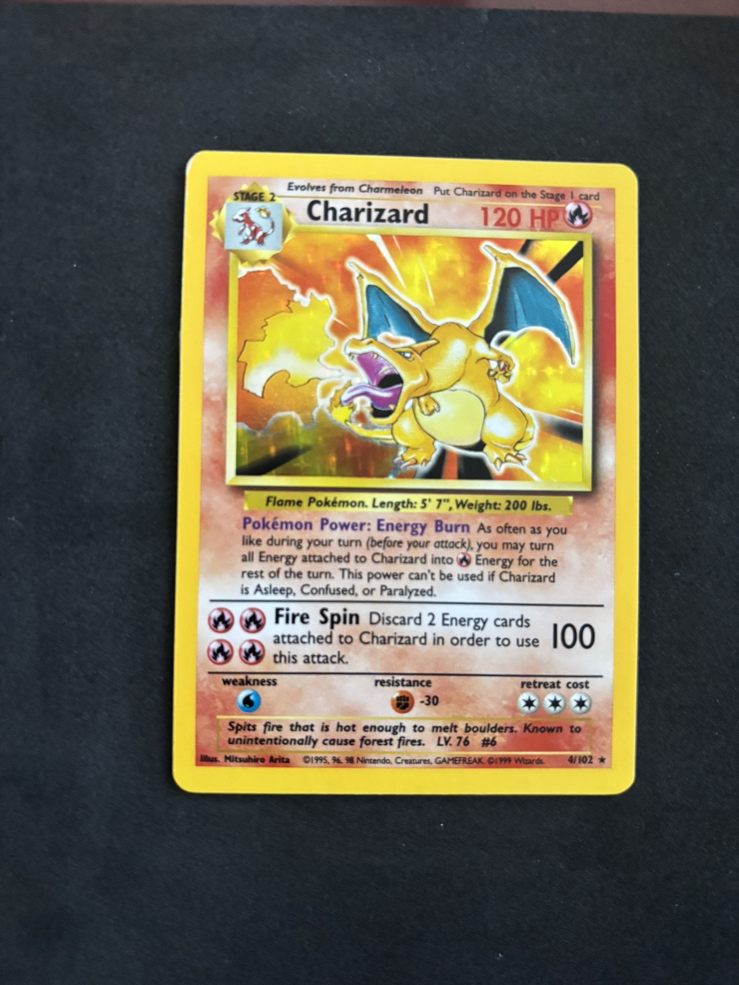 Pokemon Charizard Base Set LP