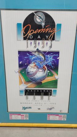 2 - Marlins Opening Day Posters, Tickets, and New T-shirts With Tags.
