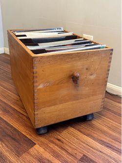Vintage record album storage box