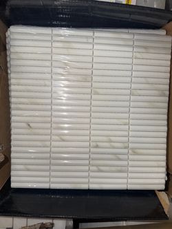 Jeffrey Court Doric Carrara White 11.5 in. x 11.875 in. Stack Matte Glass Mosaic Wall Tile