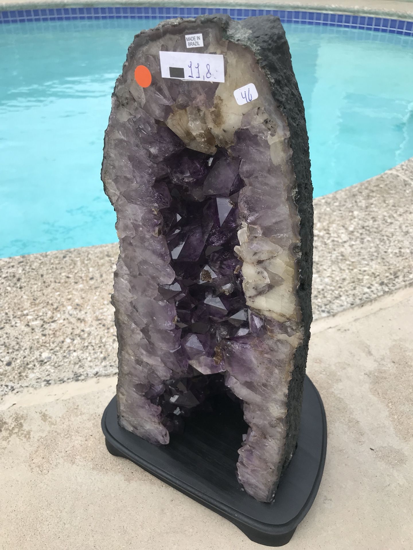 Amethyst Cathedral w/ Calcite & stand (33 lbs)