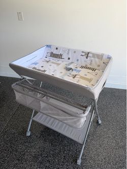 portable baby diaper station(changing table) with wheels-adjustable height & foldable