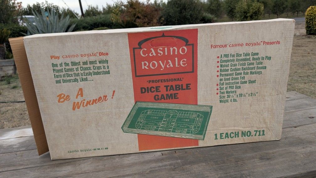 Vintage Casino Royale Professional Dice Table Game - Walnut Finish Green Felt

