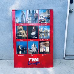 T.W.A. Airlines Travel Poster. 