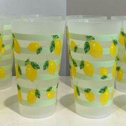 8 Large Sturdy Melamine Drinking Glasses with Lemon Design ($10 for 8 or $5 for 4)