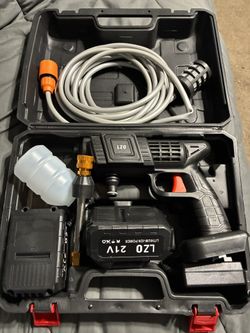 Cordless Power Washer,  2 batteries, Soap Container, Charger Included
