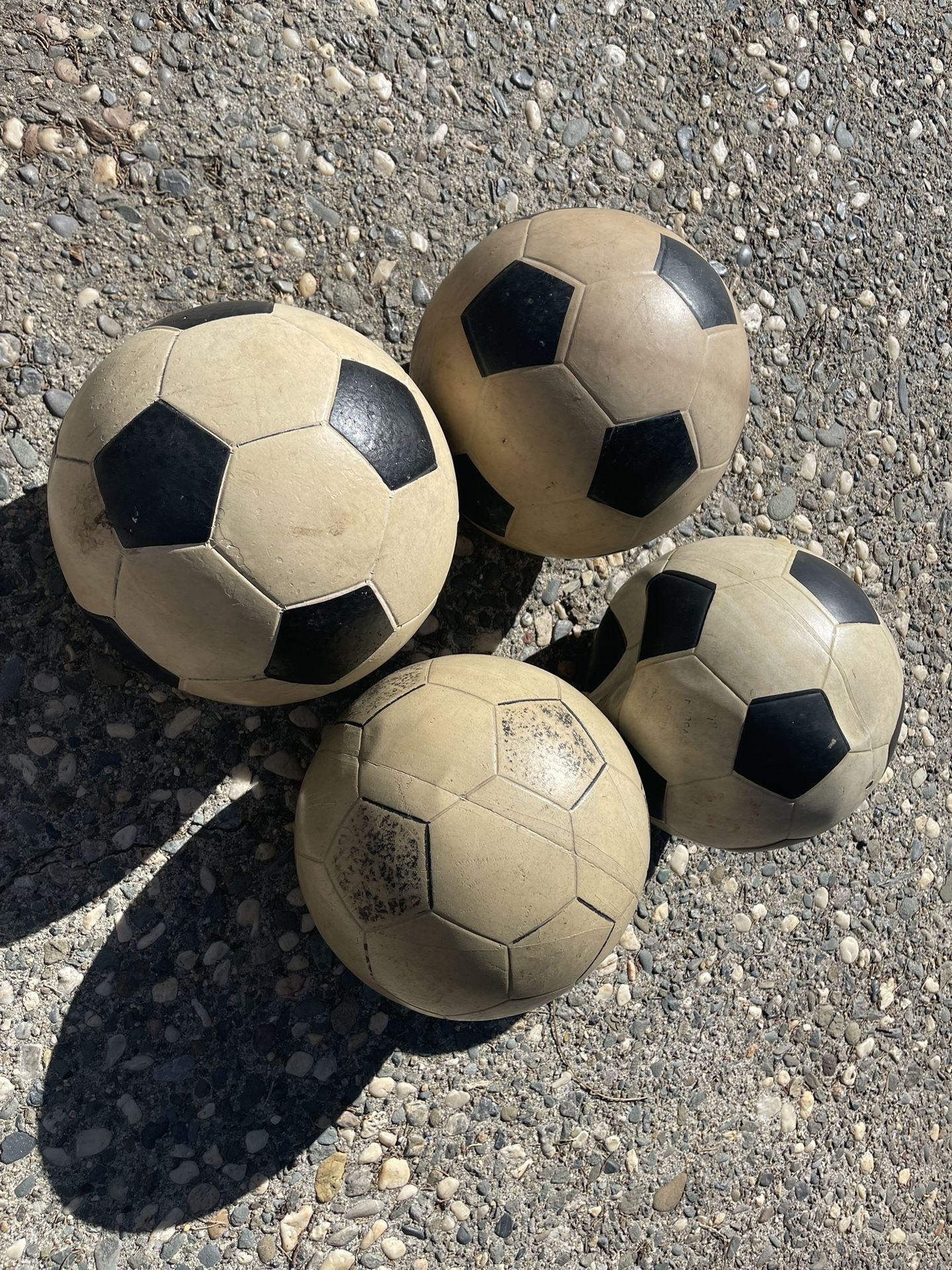 Old rubber Soccer balls- Lot of 4, Vintage 1970s-1980s