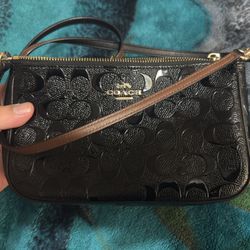 Authentic Coach Embossed Signature Wristlet/Crossbody