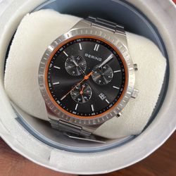 Bering Time Titan Chrono Silver Titanium Case and Strap Men's Watch. 11743-709