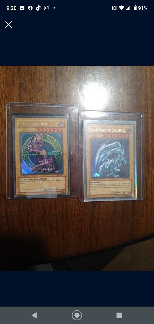 Yugioh Dark Magician, Blue Eyes BIY-S006 And BIK-S001 1st Edition Spanish