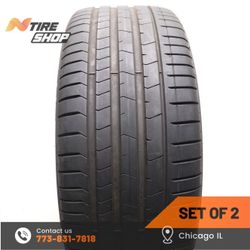 Set of 2 Used  8/32  HL Summer  245/35R21  99Y  Pirelli  P Zero PZ4 LM1 Elect PNCS