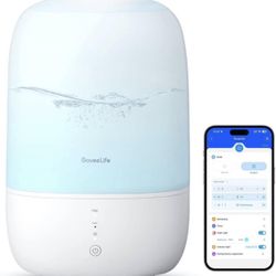 GoveeLife Smart Humidifiers for Bedroom, 3L Top Fill Cool Mist Humidifier, 24dB Quiet Runtime, Humidity Control, WiFi Air Humidifier with Night Light,