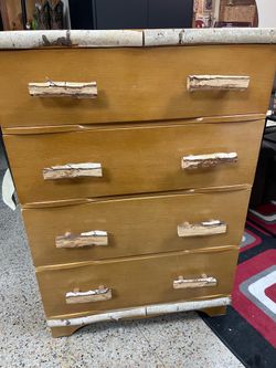 Wood Chester Dresser 4Ft H x 33”W Birch Wood Handles & moulding 🚚 extra