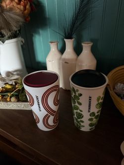 Starbucks 1912 Arizona Cactus & 2024 Fall Gold Maroon Travel Mug / Tumblers