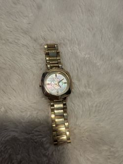 Gold-Tone Watch with Mother of Pearl Dial
