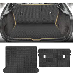 Cargo Liner and Backrest Mat for 2020-2025 Mazda CX-30 CX 30 - Custom Fit PU Leather Trunk Mat and Rear Backrest Protector - All Weather Waterproof An