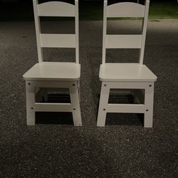 2 Melissa & Doug white toddler chairs 