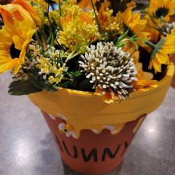 Sunflower Pot All Year Long ,artificial Honey Pot Flower Arrangements