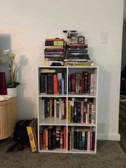 White bookshelf cubby