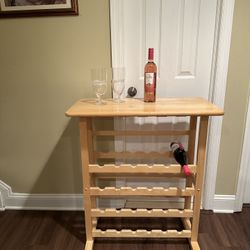 Wood Wine Rack With Table Top - Heavy 24 Bottles! 