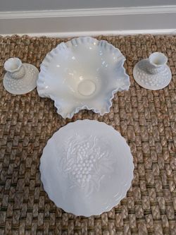 Milk Glass Hobnail Vintage Pieces