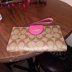 Brown & Pink Coach Wallet