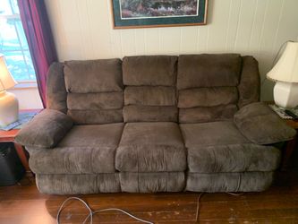 Brown Microfiber Reclining Sofa