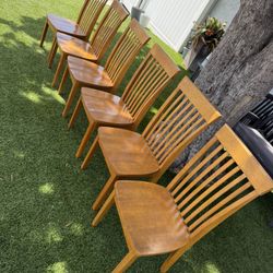 6 Chairs Solid Wood Malacia