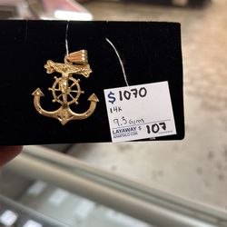 Solid jesus on anchor pendent