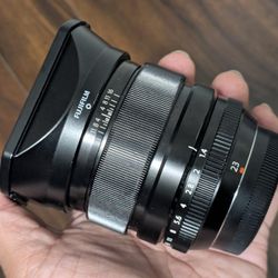 Fujifilm XF 23mm f/1.4 R Lens with genuine Fuji rectangular hood