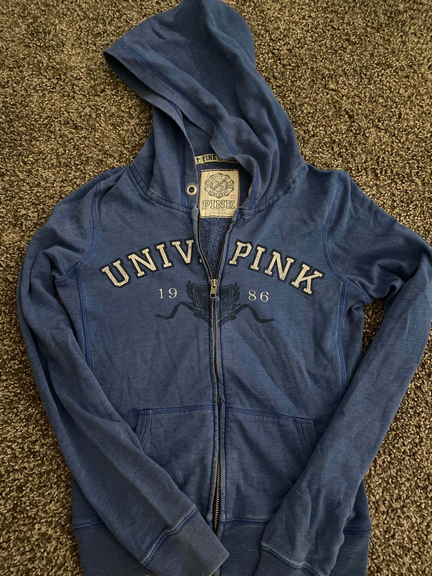 PINK hoodie full zip size xs