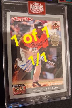 1 of 1 Autograph Card - Topps Archives Miguel Tejada Auto 1/1 ON CARD ENCASED